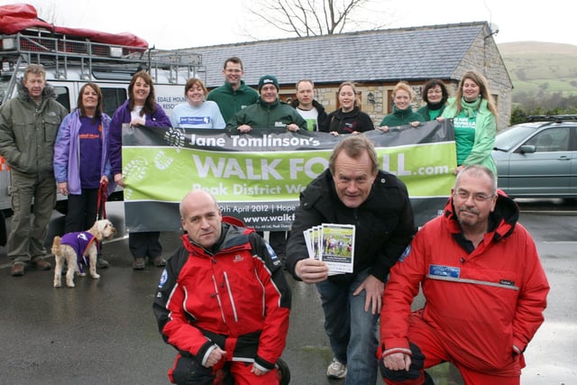 Walk for all Launch ahead of the 80th anniversary of the Mass trespass  front l to r Andy Cass, Mike Tomlinson, Bob Davey pictured in January 2012. Photo Terry Walden