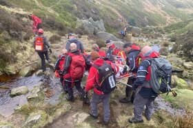 The casualty was transported to an ambulance in Edale.