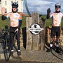 Lucas Parker and Isaac Brown at the start of their journey in John O'Groats.