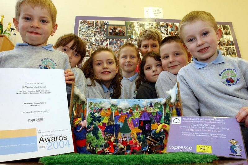 Pupils from St Aloysius Infants won the North East ICT Award for best animation in 2004. Is there someone you know in this photo?