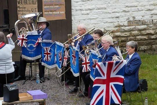 Whaley Bridge brass band performing at the Queen;s Jubilee last year will also be performing a free concert for the King's Coronation.  Pic Whaley Bridge Brass Band