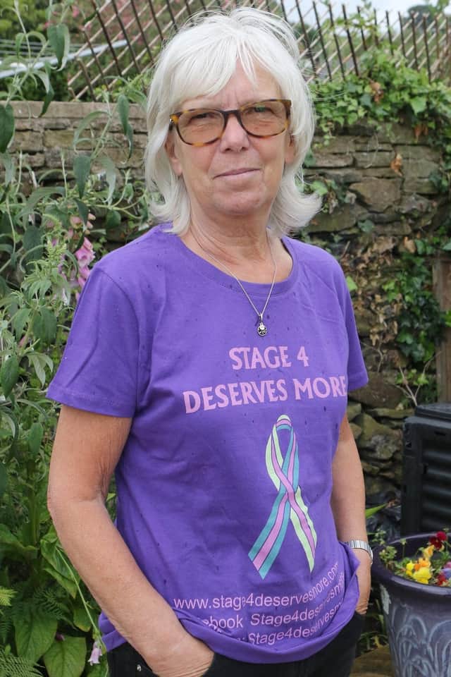 Christine Adlington who is walking Hadrians Wall to raise money for Stage 4 Derserves More