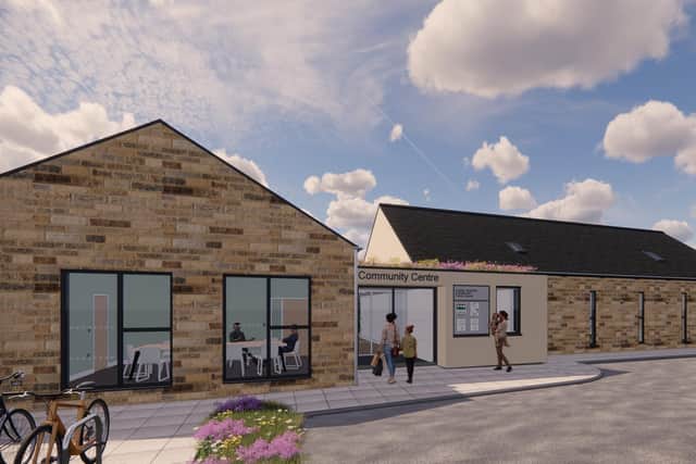 An artist's impression of how the planned new community centre will look. (Image: Georgina Cooper/Chinley, Buxworth & Brownside Community Association)