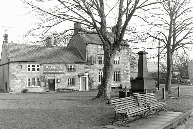 Monyash the Hobbit Inn on the village green, 1980s.