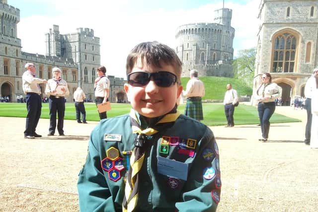 Peter Berriman at Windsor Castle after been being awarded the the Chief Scout's Commendation for Meritorious Conduct award.