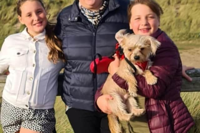 Gemma Ellis and her daughters Ruby and Scarlett