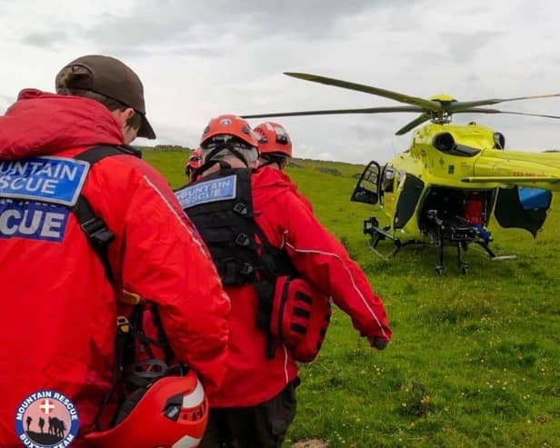 The walker was airlifted to hospital after the incident. Credit: Buxton MRT