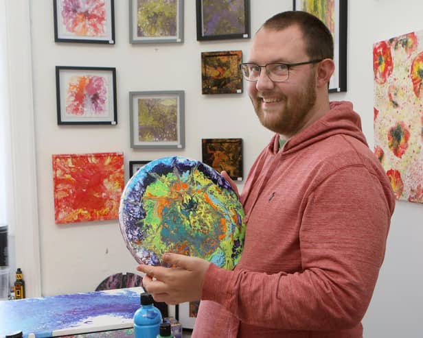 George Lomas with one of his recent art works. Photo Jason Chadwick