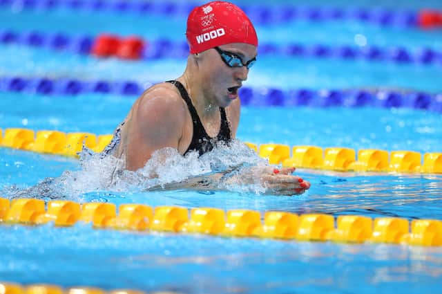 Abbie Wood competes in heat three of the Women's 200m Individual Medley on day three of the Tokyo 2020 Olympic Games. (Photo by Maddie Meyer/Getty Images)