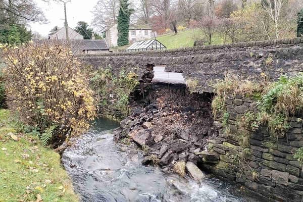 Work to repair this collapsed bridge wall means more disruption is expected on the B6049 in the New Year. (Photo: Derbyshire County Council)