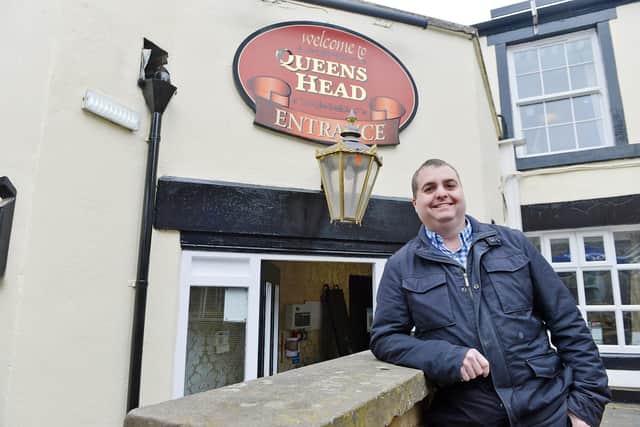 The Queen's Head Hotel High St Buxton getting ready for opening. Landlord Ian Howarth.