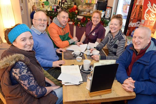 Christmas for the Community volunteer Ruth Eyre is pictured left, along with Martin Murray, Craig Taylor, Carolyn Berrisford, Deborah Byrne and Clive Gerrard