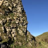 A beautiful blue sky is featured in this striking shot from John Moss, showing Pilsbury Castle near Hartington.