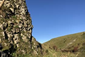 A beautiful blue sky is featured in this striking shot from John Moss, showing Pilsbury Castle near Hartington.