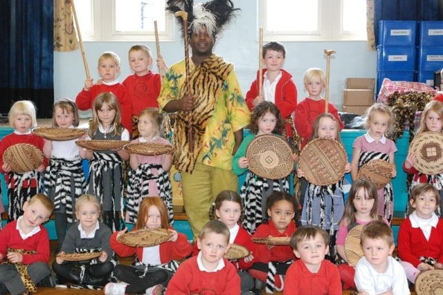 The children in Reception at Buxton Infants enjoyed an African dance workshop in 2012. Photo contributed.