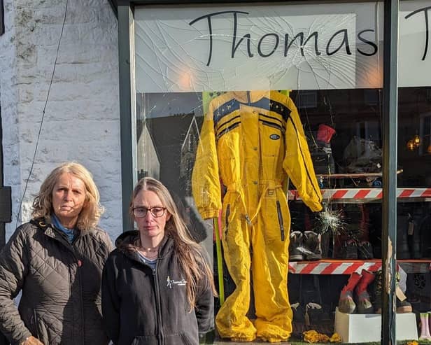 Anger and frustration from Thomas Theyer Foundation team after a brick has smashed their window. Photo submitted