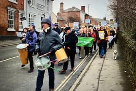 Belper Together Campaigners March Through The Town In Opposition To Derbyshire County Council Proposals That Could Affect The Ada Belfeld Care Home