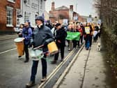Belper Together Campaigners March Through The Town In Opposition To Derbyshire County Council Proposals That Could Affect The Ada Belfeld Care Home