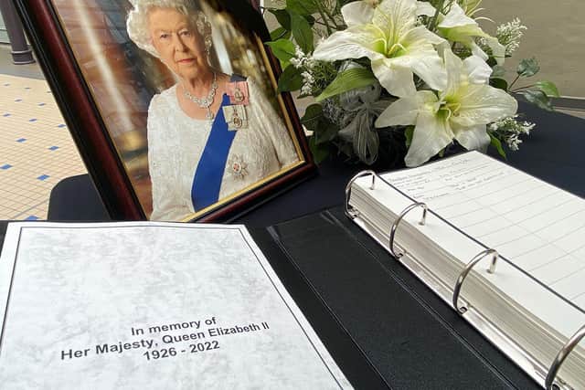 Books of condolence have opened across the borough as residents pay tribute to Her Majesty Queen Elizabeth II. Picture by FRANK REID NATIONAL WORLD