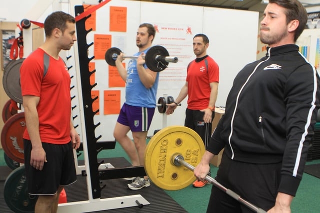 Who can you spot working out in theses retro pictures?