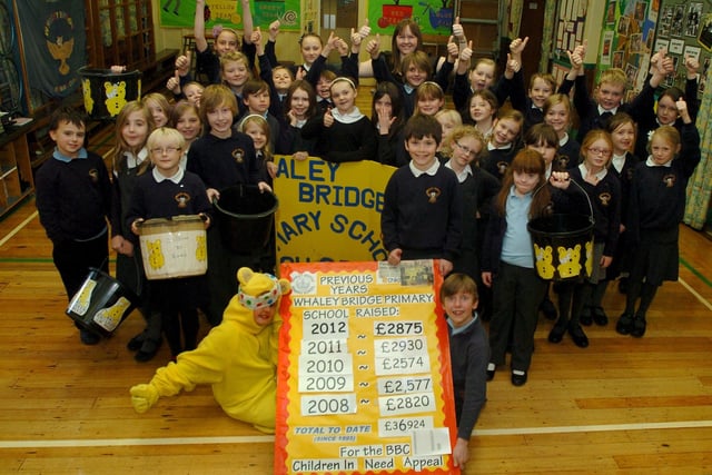 For the seventeeth year running Whaley Bridge Primary's choir sang at Manchester's Trafford Centre in aid of Children in Need. Pupils pictured in 2012
