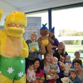 Pantosaurus during one of his visits.