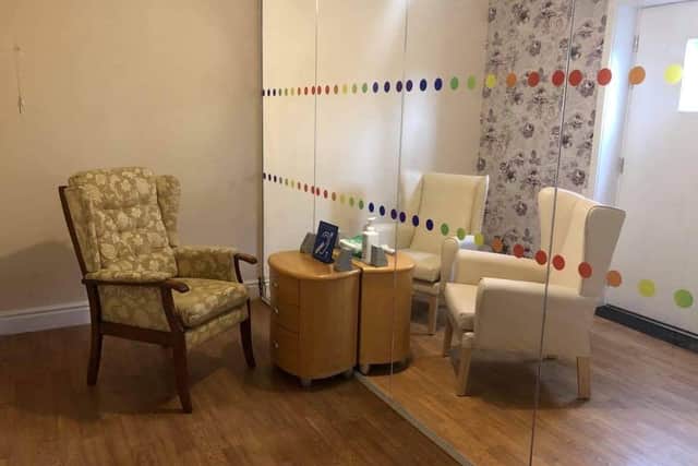 Watford House Residential Home's Covid-secure visitor room