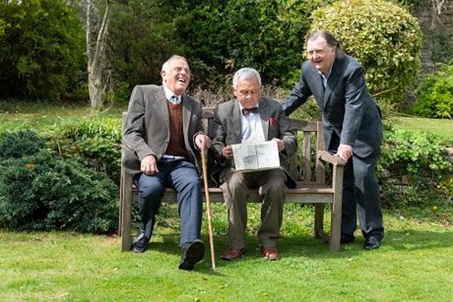 Chatsworth Players production of Heroes stars Chris Pawley, of Cromford, Barrie Goodwin of Macclesfield and Tim Warburton of Buxton, pictured left to right. Photo by Bernard O'Sullivan.
