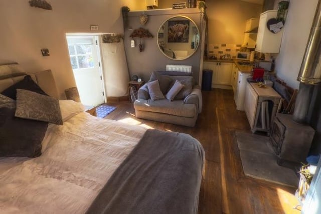 The cosy retreat is big enough for a couple and two dogs.