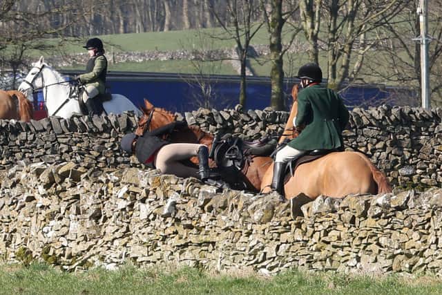 Cathy Walsh of the High Peak Harriers, one of those falling from their horse this season