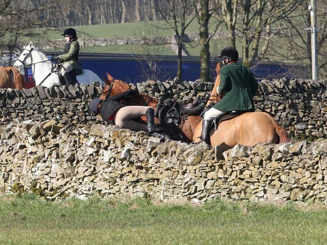 Cathy Walsh of the High Peak Harriers, one of those falling from their horse this season