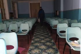 The inside of the abandoned Sunday School