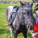 Pony Gymkhana, Ernie Mycock 3, with pony called Polly, 1st in best turned out pony and rider at Longnor Races 2023. Photo Brian Eyre