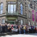 A moment in history as more than 200 people turned up to show their support for Buxton Museum and Art Gallery. Photo Jason Chadwick