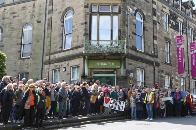 A moment in history as more than 200 people turned up to show their support for Buxton Museum and Art Gallery. Photo Jason Chadwick