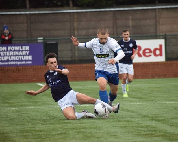 Action from Buxton's win over Banbury. Photo: BUFC.