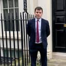 High Peak MP Robert Largan outside the Chancellor's residence at 11 Downing Street