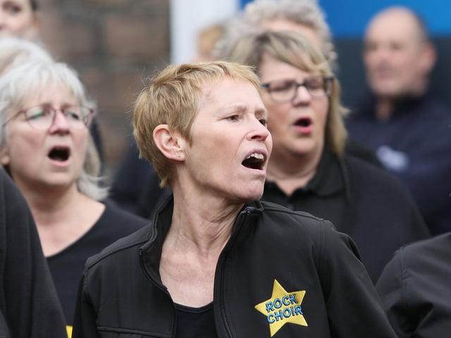 The Rock Choir was one of several groups providing entertainment at Buxton's Spring Fair. Pic Jason Chadwick