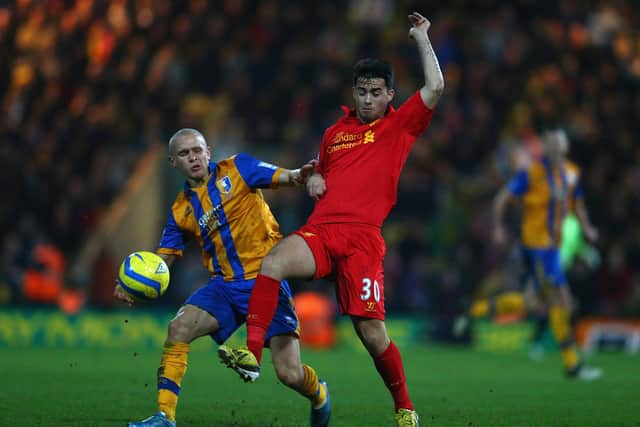 Lindon Meikle was part of the Mansfield Town team which pushed Liverpool all the way in the FA Cup third round in 2013. (Photo by Clive Mason/Getty Images)