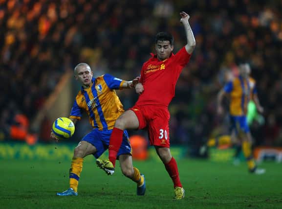 Lindon Meikle was part of the Mansfield Town team which pushed Liverpool all the way in the FA Cup third round in 2013. (Photo by Clive Mason/Getty Images)