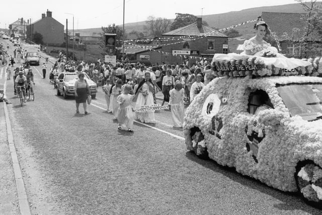 The 1990 carnival procession at Dove Holes. Photo Jason Chadwick