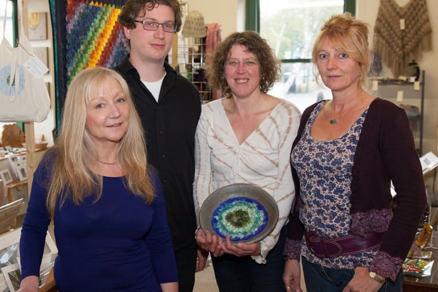 Derbyshire Open Arts participants Tim Hensel, Ruth Marsden, Helen Brocklehurst and Jenny Rothwell, who are all exhibiting at 67 Mellor Road in New Mills.