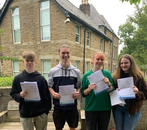 Some of the Buxton Community School celebrate 'outstanding' GCSE results. Pic submitted