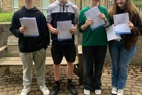 Some of the Buxton Community School celebrate 'outstanding' GCSE results. Pic submitted