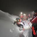 The casualty was brought to safety despite the challenging conditions.