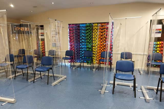 The waiting room during the vaccine rollout at Thornbrook Surgery