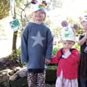 Some of the youngsters with their creations following a Big Cat workshop at Grin Low Woods, pic Creeping Toad.