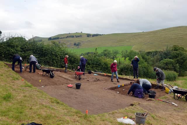 Archaeologists from around the country working on the site near Longnor. Pic Jason Chadwick