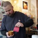 Roy at Dandelion - Speciality Coffee shop on Grove Parade, making up his impressive coffee which secured the coffee shop a place in the 2025 Indy Coffee Guide. Photo Brian Eyre