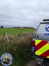 The air ambulance at the scene. Photo - Buxton Mountain Rescue Team
